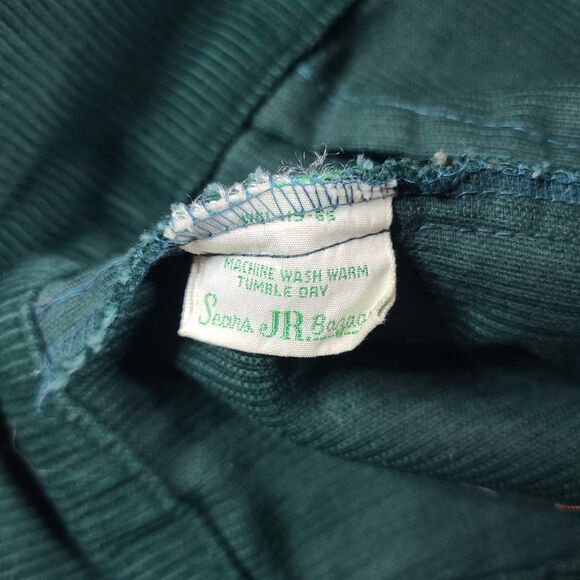 Vtg 70s Womens Sears JR. Bazaar Corduroy Bell Bottom Flare Green Pants Sz 26x31 - Picture 6 of 13